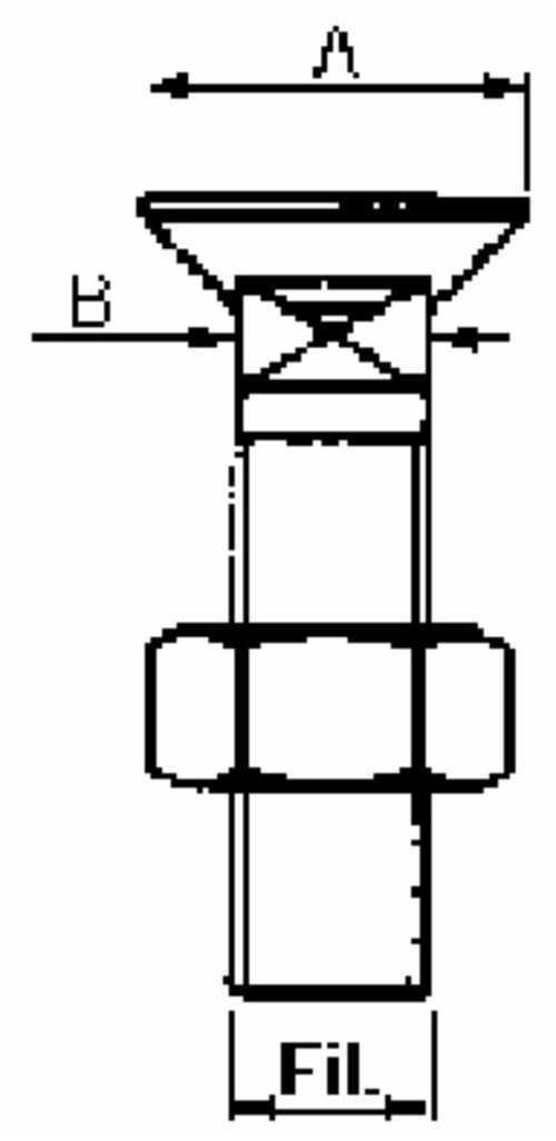 Bullone tspqst 90° M12x50 con dado