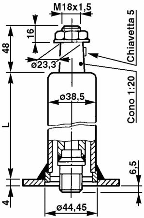 Colonnetta per idroguida Ama Refluid 158mm conicità C/6