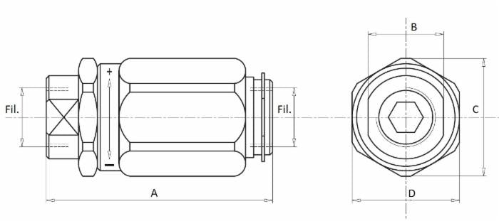 Valvola di strozzamento bidirezionale da 1/2"