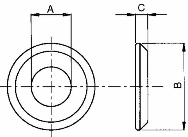 Distanziale per rotula con Ø 28mm e diametro esterno Ø 64mm confezione da 3 pezzi