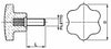Volantino 6 lobi maschio Ø 40mm filetto M6