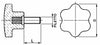 Volantino 6 lobi maschio Ø 70mm filetto M10