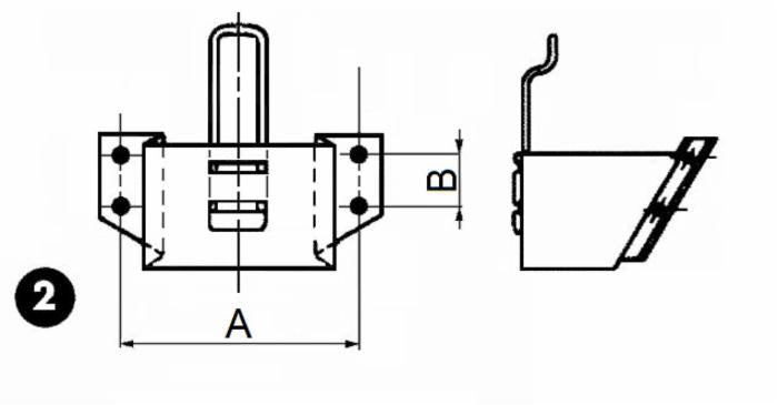 Supporto in metallo verniciato per cuneo fermaruota raggio 600mm