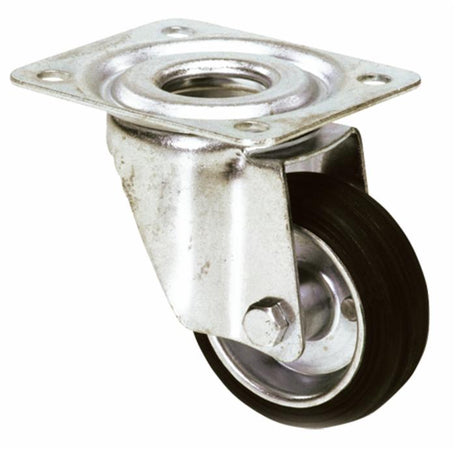 Ruota gommata 125x37mm supporto girevole
