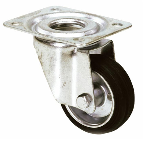 Ruota gommata 125x37mm supporto girevole