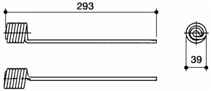 Dente ranghinatore adattabile Olivi lunghezza 293 filo 5,5 confezione da 5 pezzi