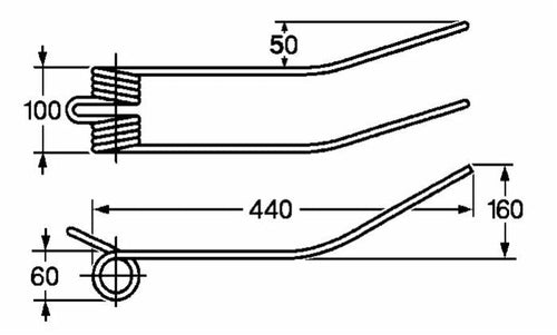 Dente a molla per giroandanatore filo Ø 8,5mm adattabile Slam e Borello