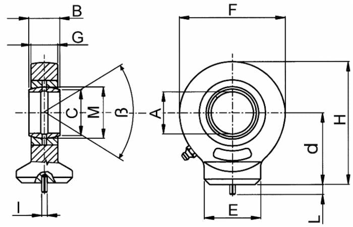 snodo sferico anteriore per terzo punto Ø 25mm