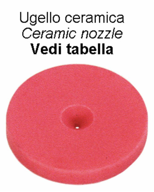 Ugello in ceramica Ø 18mm foro Ø 0,8mm confezione da 15 pezzi