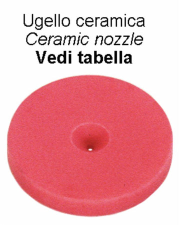 Ugello in ceramica Ø 18mm foro Ø 1mm confezione da 15 pezzi