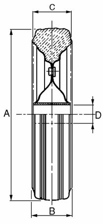 Ruota 250x60mm boccola Ø 20 nylon confezione da 2 pezzi