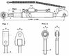 Terzo punto idraulico II cat. alesaggio 63mm lunghezza regolabile 670-880mm con gancio rapido