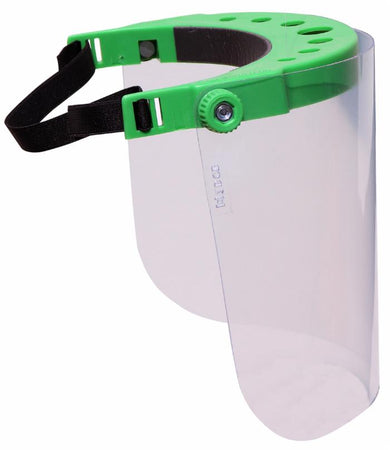 Visiera in policarbonato trasparente 160g regolabile dotata di banda elastica Made in Italy