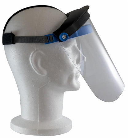 Visiera protettiva in policarbonato trasparente 195g certificata sanificabile e riutilizzabile confezione da 10 pezzi