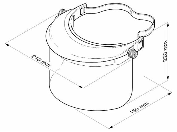 Visiera protettiva regolabile orientamento a 180° conformità alla norma EN 166:2001 protezione ottimale e comfort duraturo