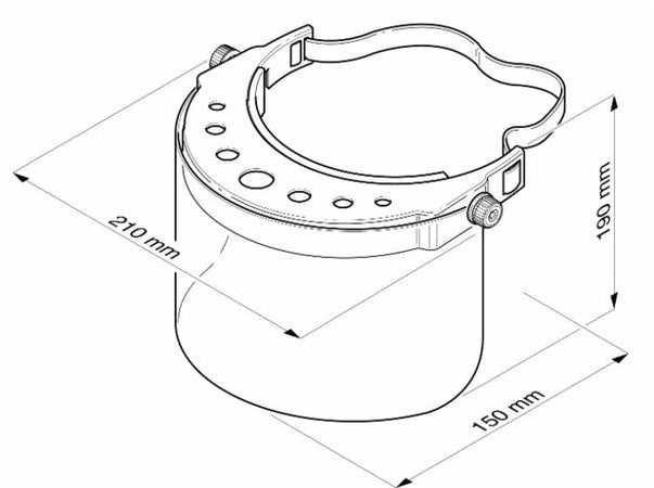 Visiera protettiva in policarbonato verde certificata CE-EN 10 pezzi confezione da 5 pezzi