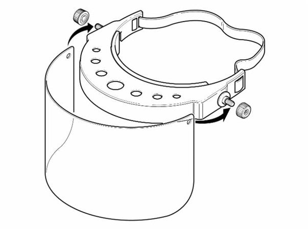 Visiera in policarbonato trasparente 160g regolabile dotata di banda elastica Made in Italy