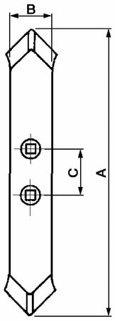 Vomere Reversibile 55x15x360 Interasse 45-75mm Chisel confezione da 2 pezzi