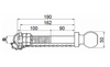 Perno di traino a sfera non omologato ø25x190mm