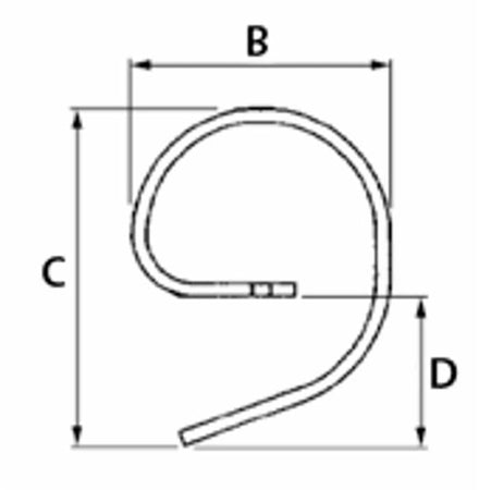 Rinforzo per molla flex con occhio adattabile Rau 32x10mm