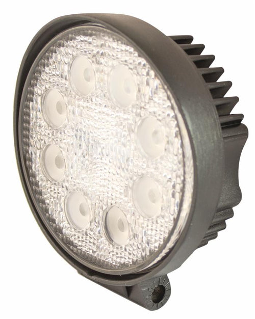 Faro da lavoro 8 LED Epistar rotondo ad ampio raggio freddo 60° 24W IP67
