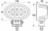 Faro da lavoro ovale 8 LED 24W 12-28V