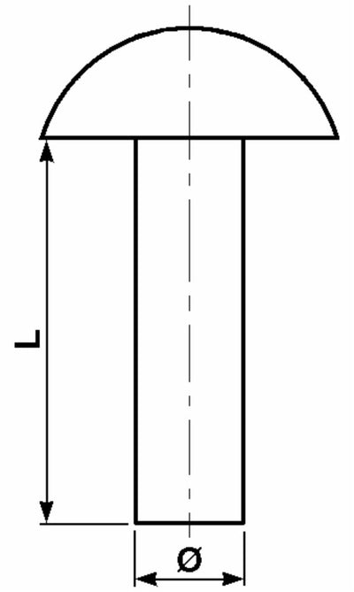Confezione di ribattini a testa tonda ø 5,2x13mm