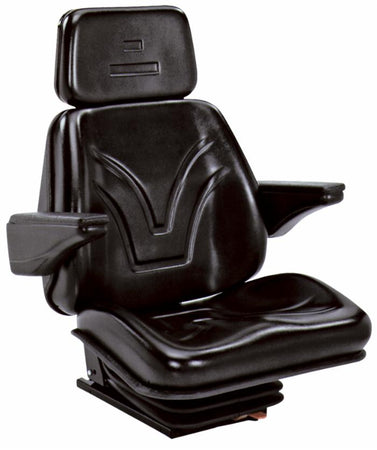 Sedile Top in sky nero con molleggio meccanico e braccioli 536x620x832mm