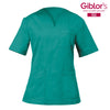 Casacca Margherita Donna Verde Manica Corta Tessuto Satin Dottoressa Farmacista Dentista Infermiera