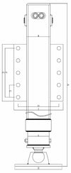 Piede idraulico con valvola di blocco 110x110mm corsa 700mm