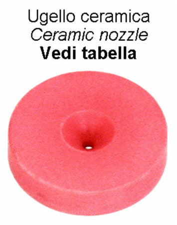 Ugello in ceramica AMT Ø 15x3 con foro Ø 1,8mm confezione da 15 pezzi