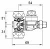 Getto M65 G1/4M completo con 1kit ugello ceramica Ø 18 mm