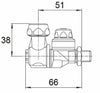 Getto M76 filetto maschio 1/4' e ghiera per ugelli Ø 18mm
