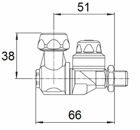 Getto M76 filetto maschio 1/4' e ghiera per ugelli Ø 18mm