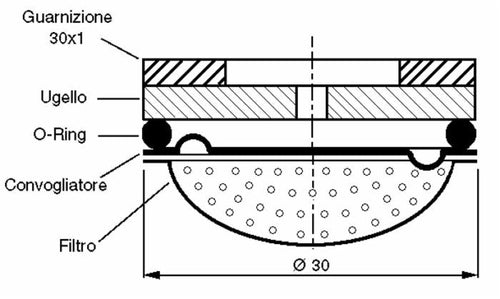 ugello Ø 30mm con foro Ø 1mm