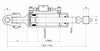 Terzo punto idraulico adattabile Fiat 80x40x190mm
