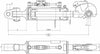 Terzo punto idraulico per trattore III cat. alesaggio 90mm Ø stelo 45mm lunghezza 680-950mm versatile e resistente