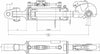 Terzo punto idraulico per trattore III cat. alesaggio 80mm Ø stelo 40mm lunghezza 600-790mm versatile e resistente