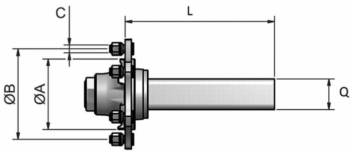 Semiasse senza freno Q50 a 6 fori l=200mm