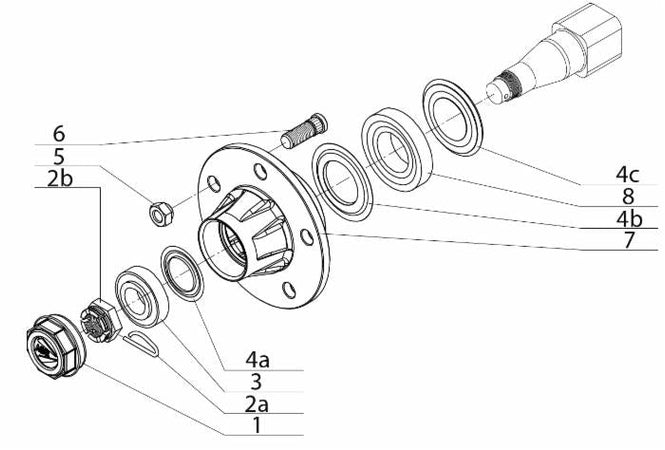 Assale senza freno Q50 a 5 fori l=1400mm