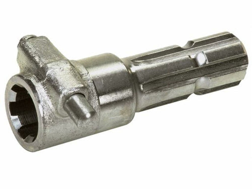 Riduzione per presa di forza con pulsante e proifilo esteno 13/8 con 6 scanalature profilo interno 13/8 Z21 e lunghezza 150mm Confezione da 1pz