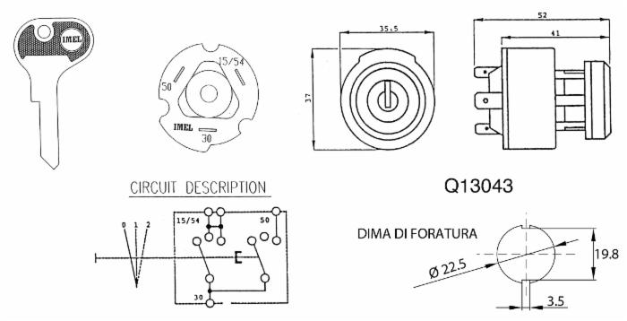 Quadro d’avviamento per trattori 90W 3 posizioni intercambiabile con Bosch e Same IP54