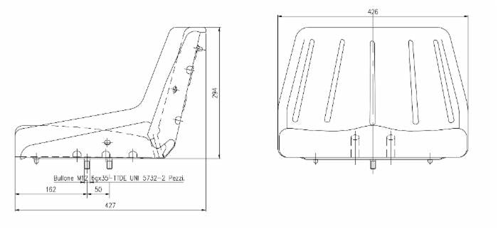 Sedile Seat 1 tipo E in poliuretano autopellante nero