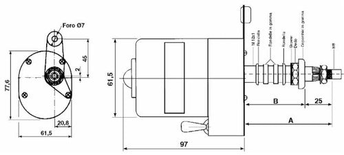 Motore per tergicristalli a 12V