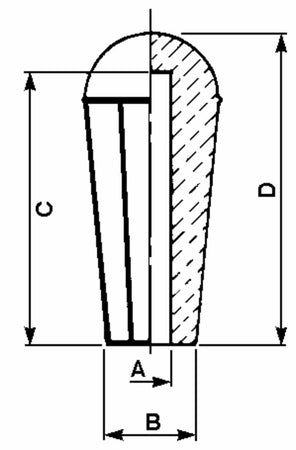 Pomolo liscio a testa sferica foro Ø 8mm confezione da 15 pezzi