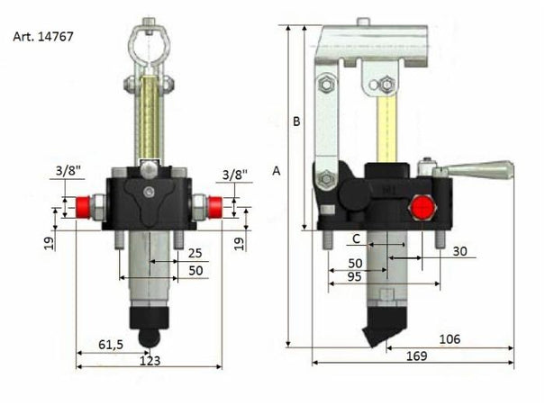Pompa a mano doppio effetto 25cc senza serbatoio