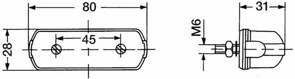 Fanale targa euro 80x28mm