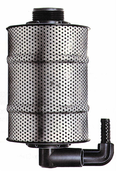 Eiettore con filtro in acciaio inox con filetto M1'1/4 e corpo in propilene