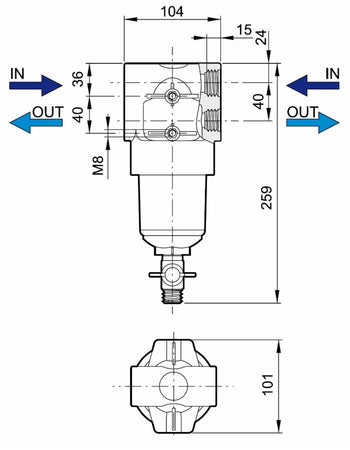 Filtro in linea per alta pressione