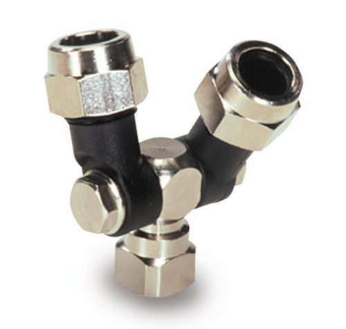 Getto snodato doppio con filetto femmina 1/4' confezione da 3 pezzi